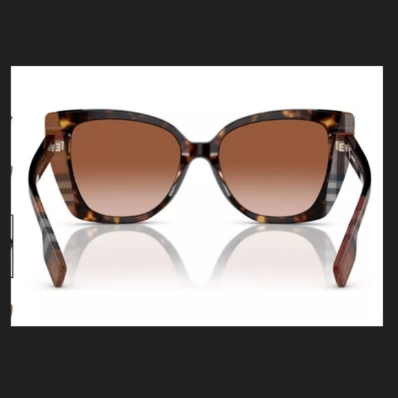 LAST CHANCE SALE - NEW Burberry, BE4393 Meryl. Dark Havana, Check Brown - Picture 4 of 6